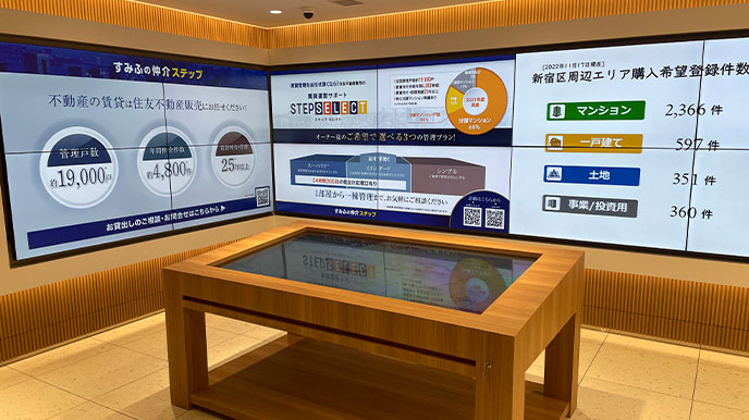 シティテラス横浜仲町台壱番館・弐番館の店頭パネル＆デジタルサイネージ